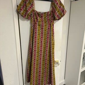 Hill House Red and Yellow Striped Maxi Dress